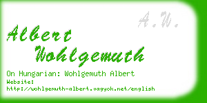 albert wohlgemuth business card
